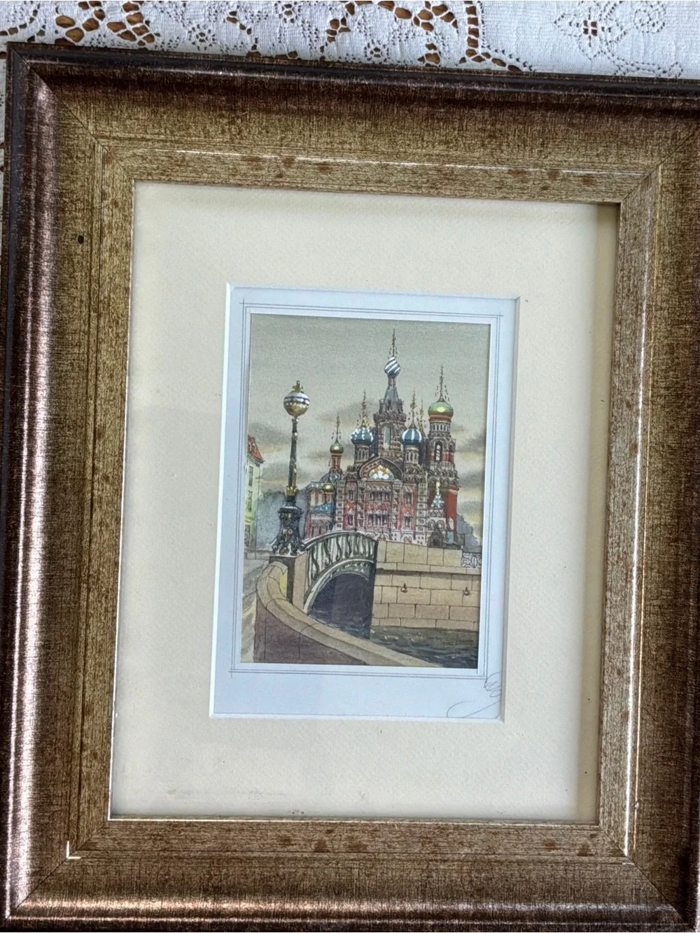 Historic Church of the Savior on Spilled Blood watercolor painting- framed